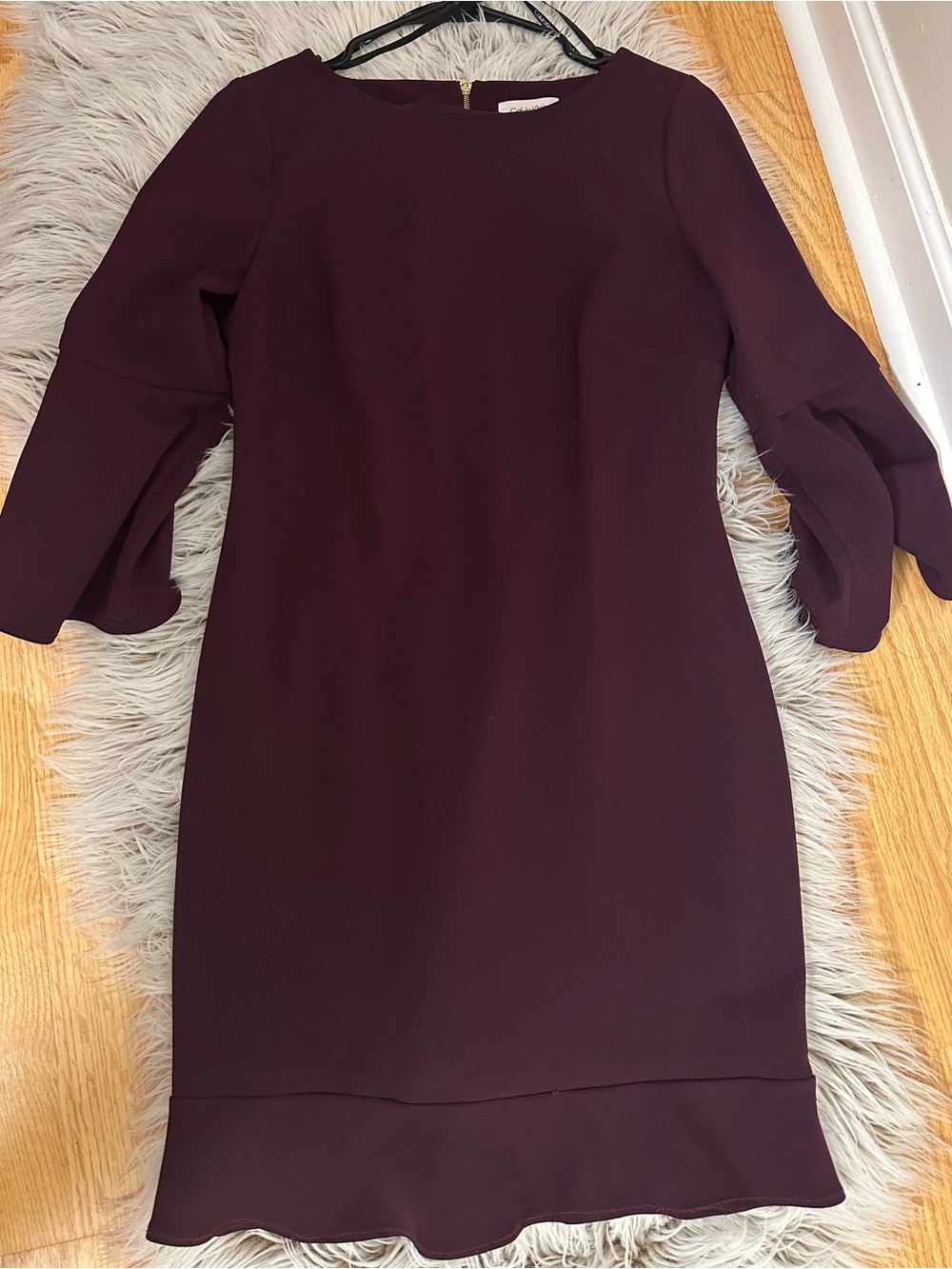 Calvin Klein Plum Long-Sleeve Sheath Dress